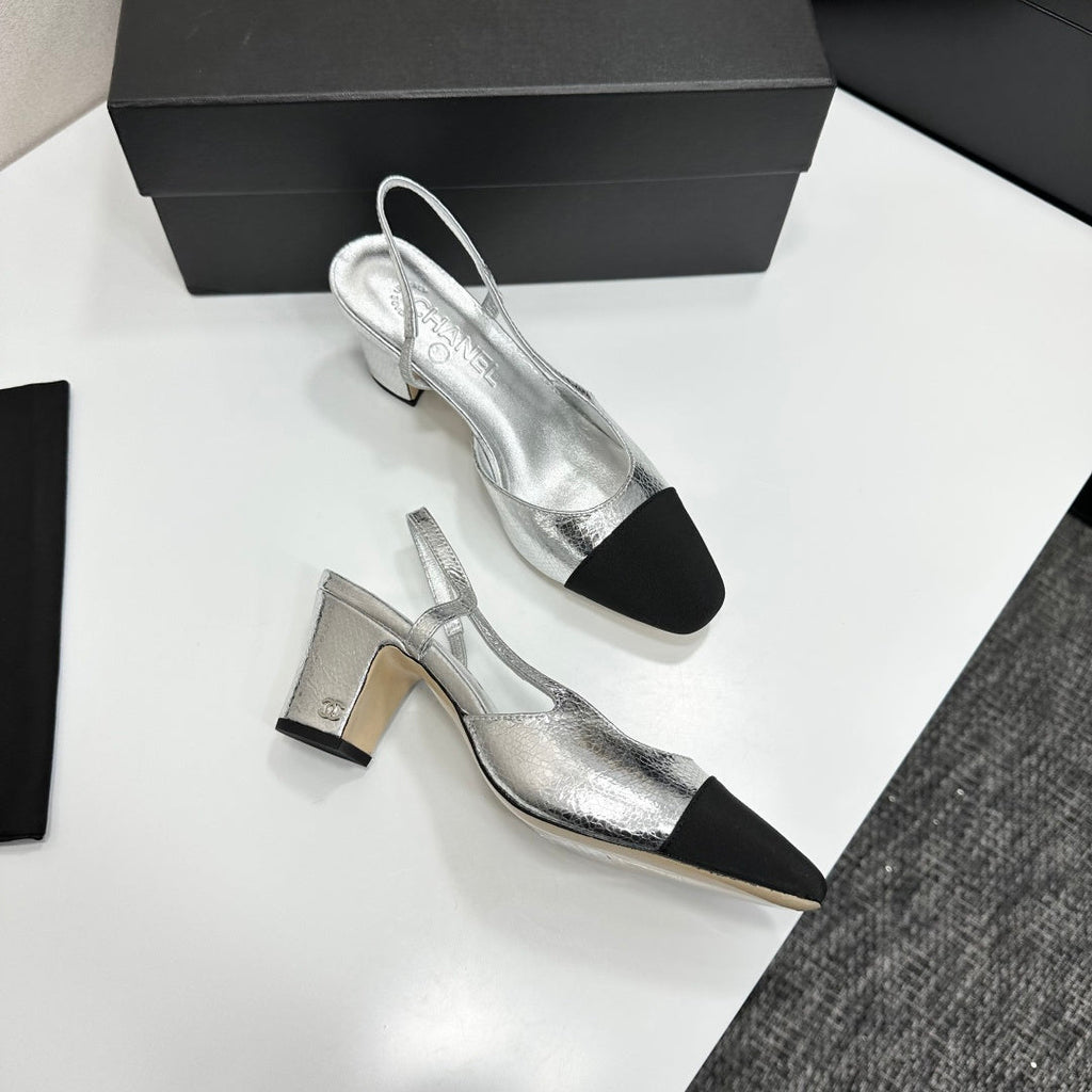 Chanel Classic Two-Tone Slingback Shoes