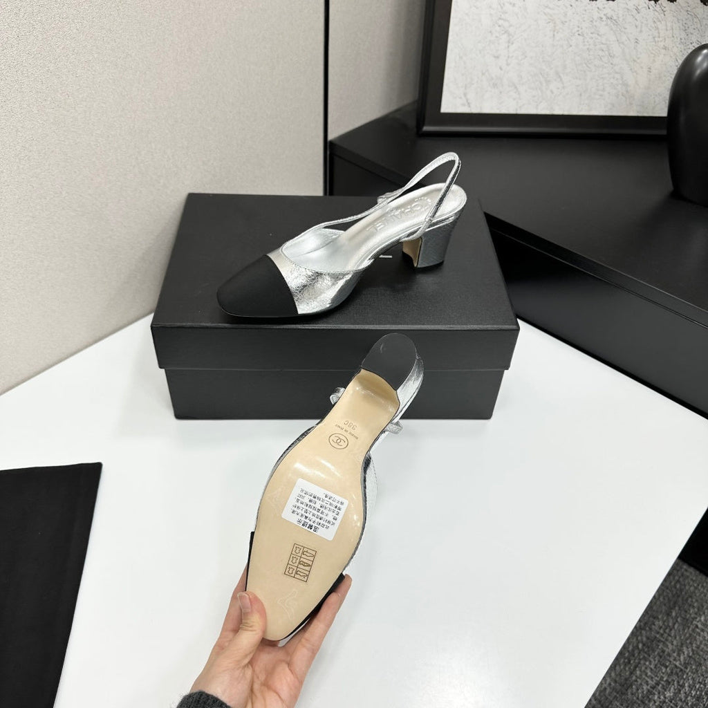 Chanel Classic Two-Tone Slingback Shoes