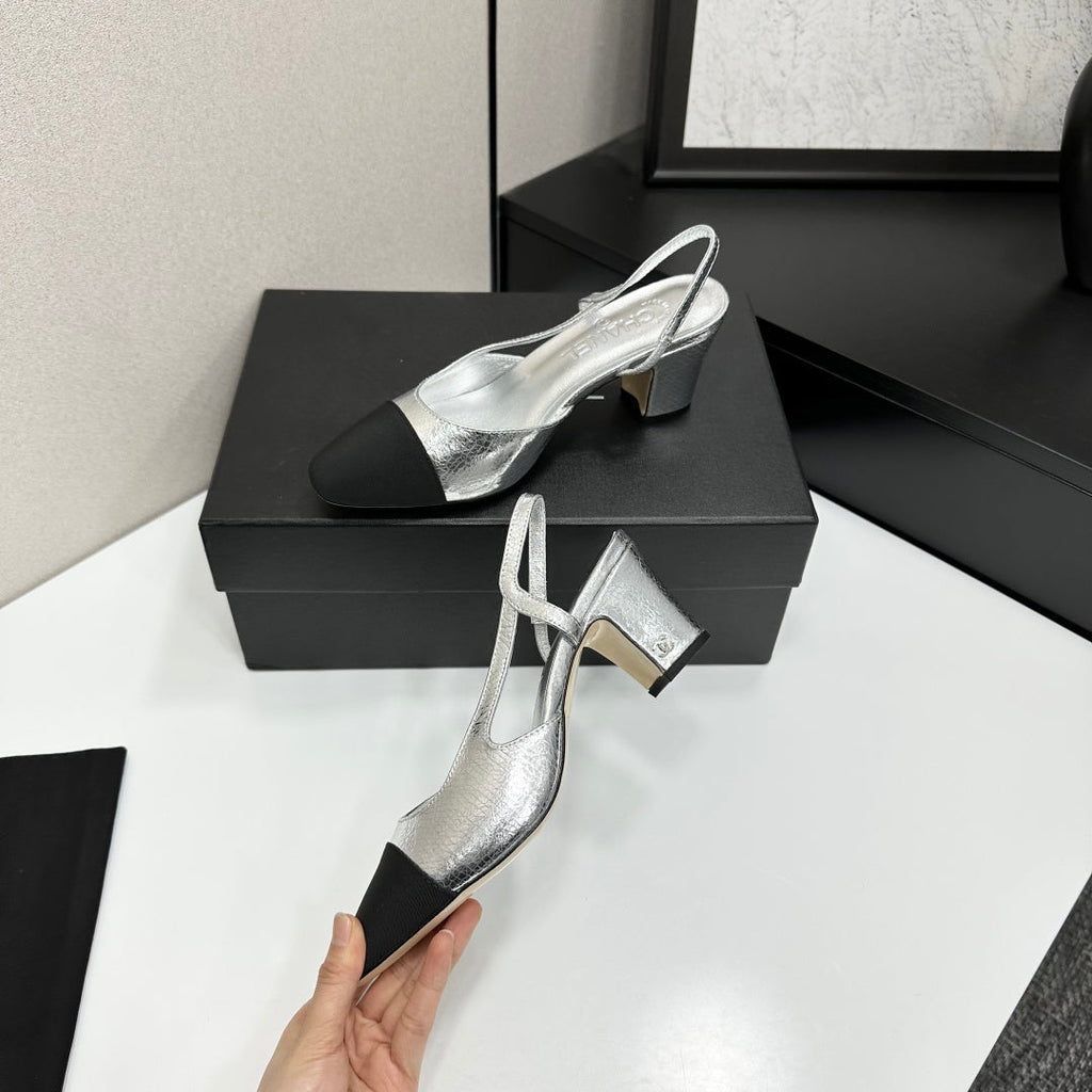 Chanel Classic Two-Tone Slingback Shoes