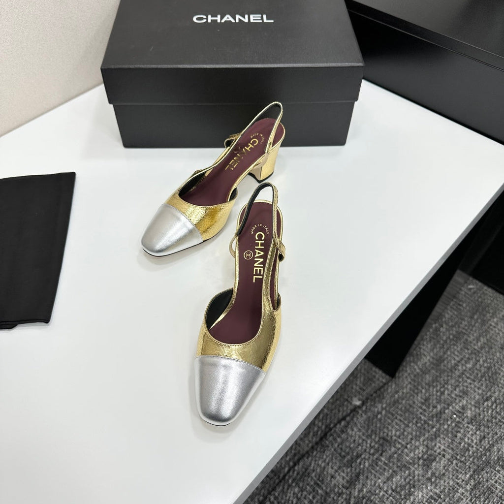 Chanel Classic Two-Tone Slingback Shoes