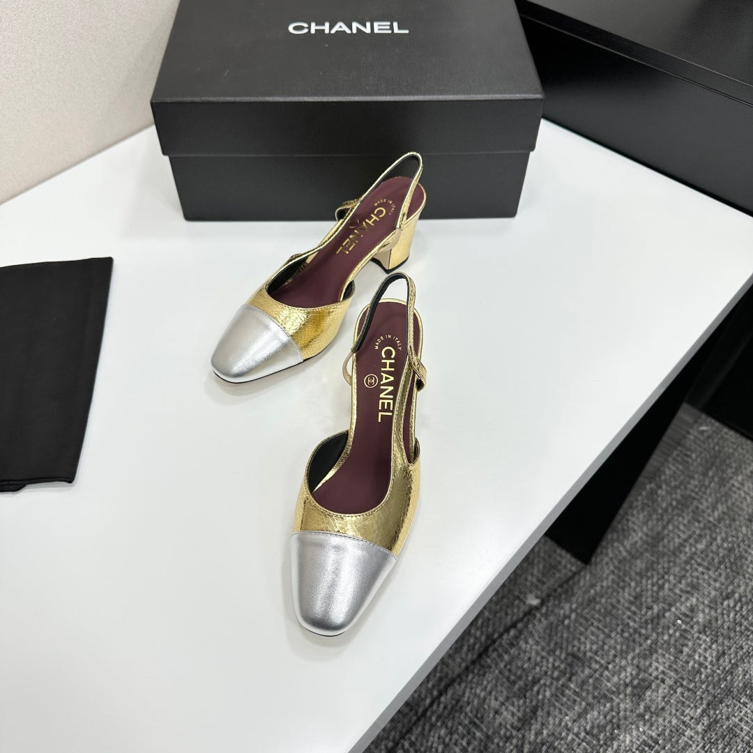 Chanel Classic Two-Tone Slingback Shoes