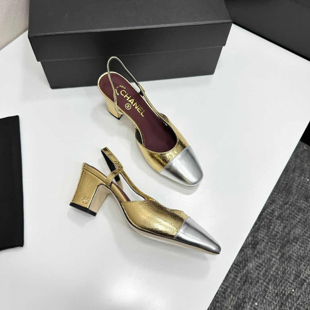 Chanel Classic Two-Tone Slingback Shoes