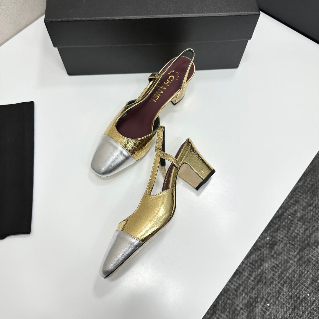 Chanel Classic Two-Tone Slingback Shoes