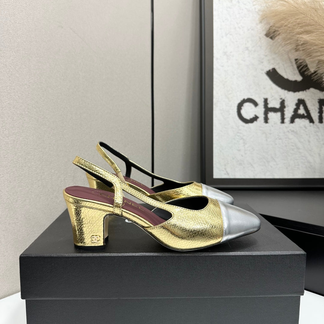 Chanel Classic Two-Tone Slingback Shoes