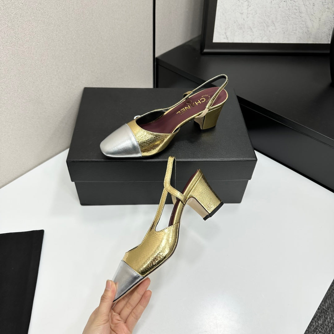Chanel Classic Two-Tone Slingback Shoes