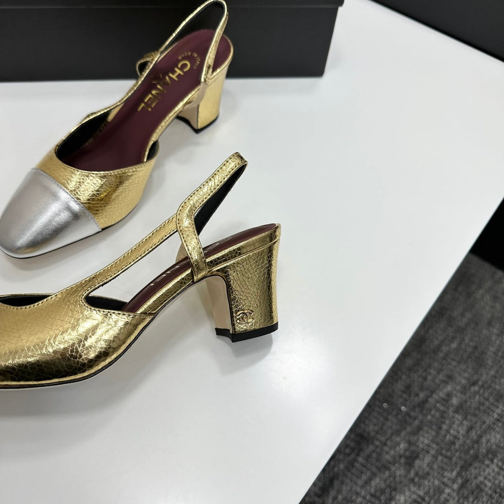 Chanel Classic Two-Tone Slingback Shoes