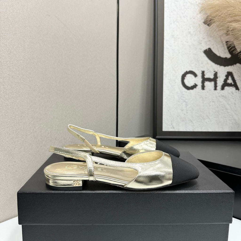 Chanel Classic Two-Tone Slingback Shoes
