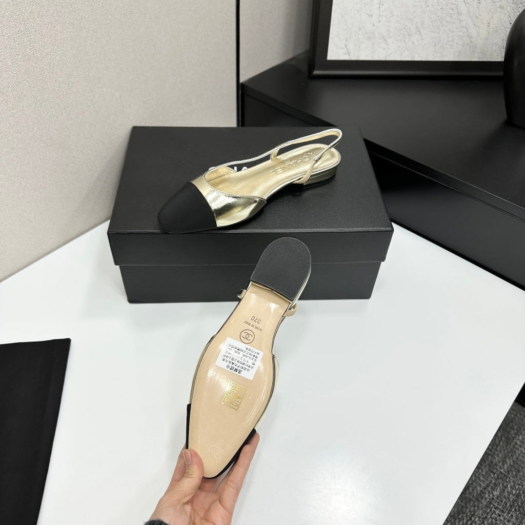 Chanel Classic Two-Tone Slingback Shoes