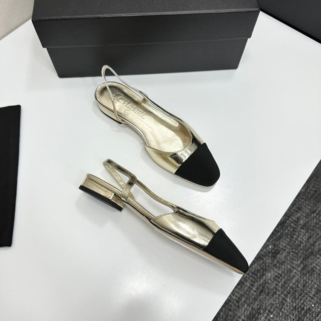 Chanel Classic Two-Tone Slingback Shoes