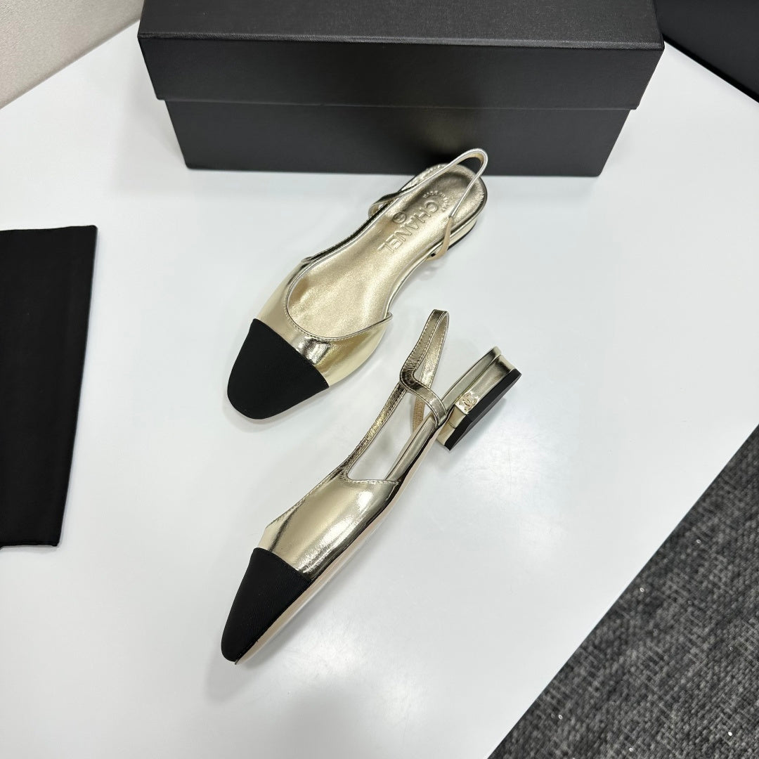 Chanel Classic Two-Tone Slingback Shoes