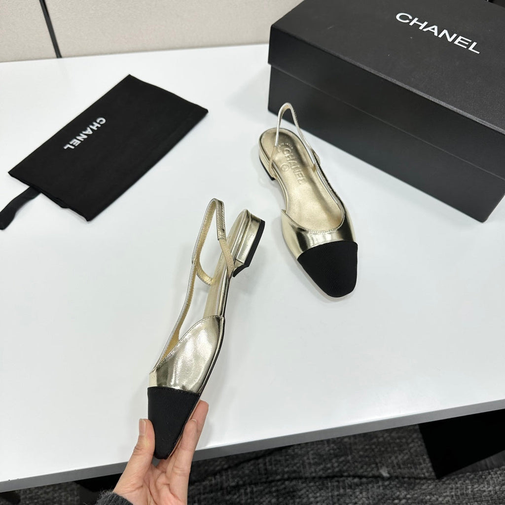 Chanel Classic Two-Tone Slingback Shoes