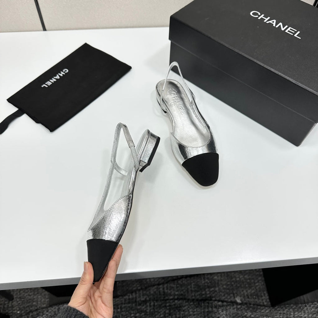 Chanel Classic Two-Tone Slingback Shoes