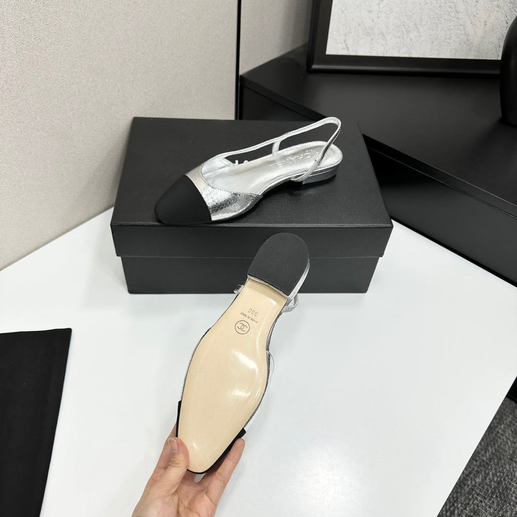Chanel Classic Two-Tone Slingback Shoes