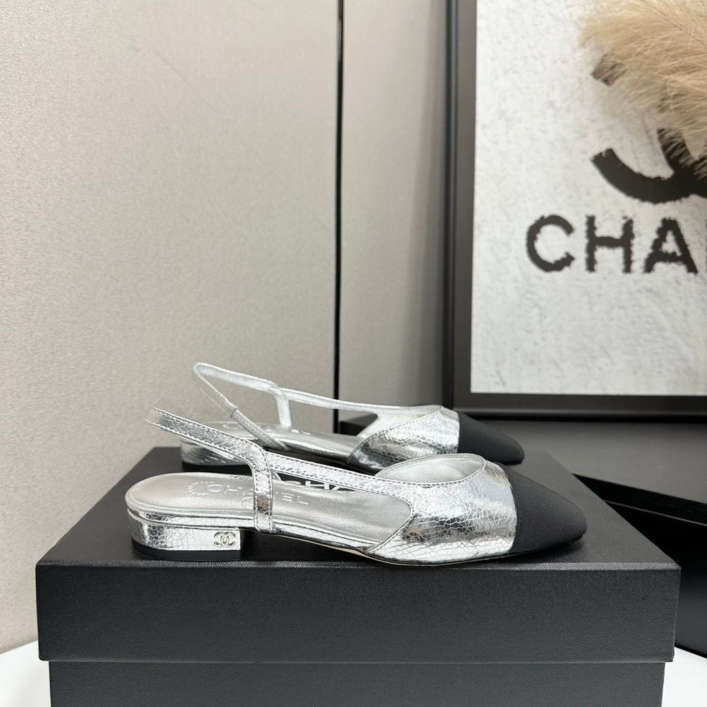 Chanel Classic Two-Tone Slingback Shoes