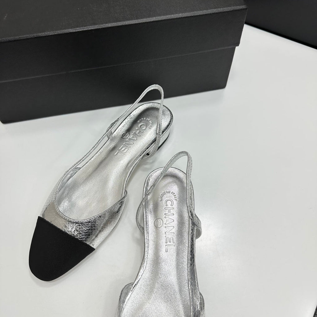 Chanel Classic Two-Tone Slingback Shoes