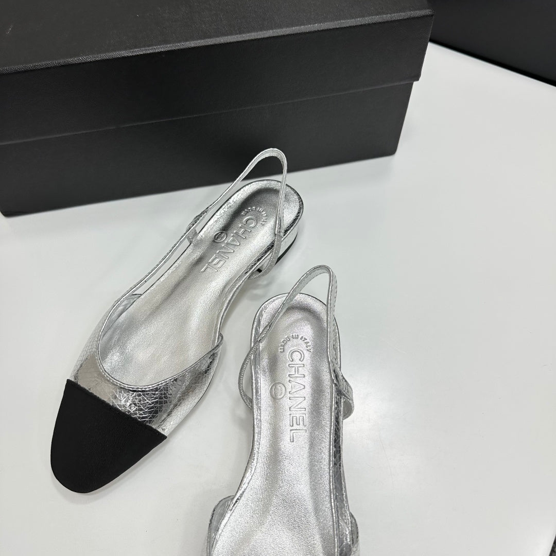 Chanel Classic Two-Tone Slingback Shoes