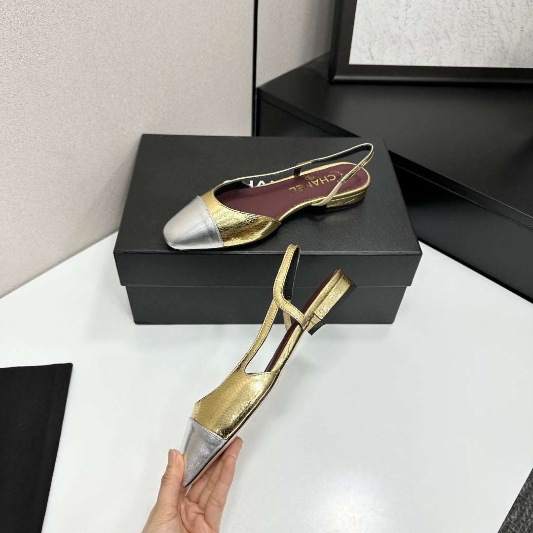 Chanel Classic Two-Tone Slingback Shoes