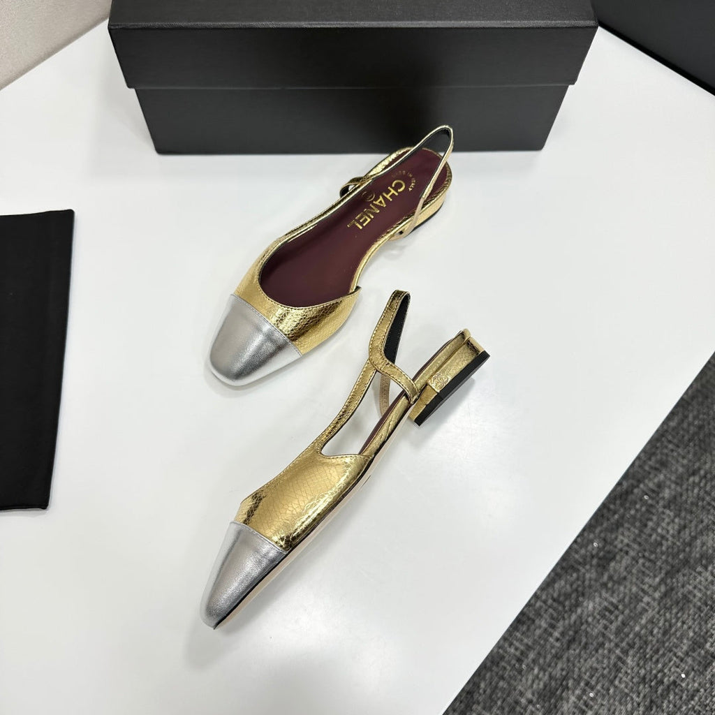 Chanel Classic Two-Tone Slingback Shoes