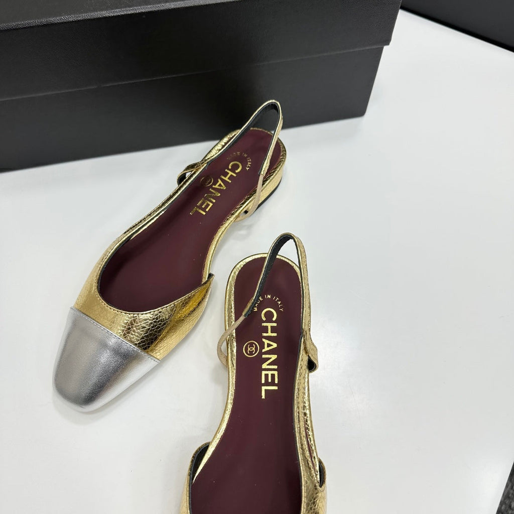 Chanel Classic Two-Tone Slingback Shoes