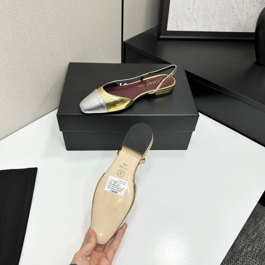 Chanel Classic Two-Tone Slingback Shoes