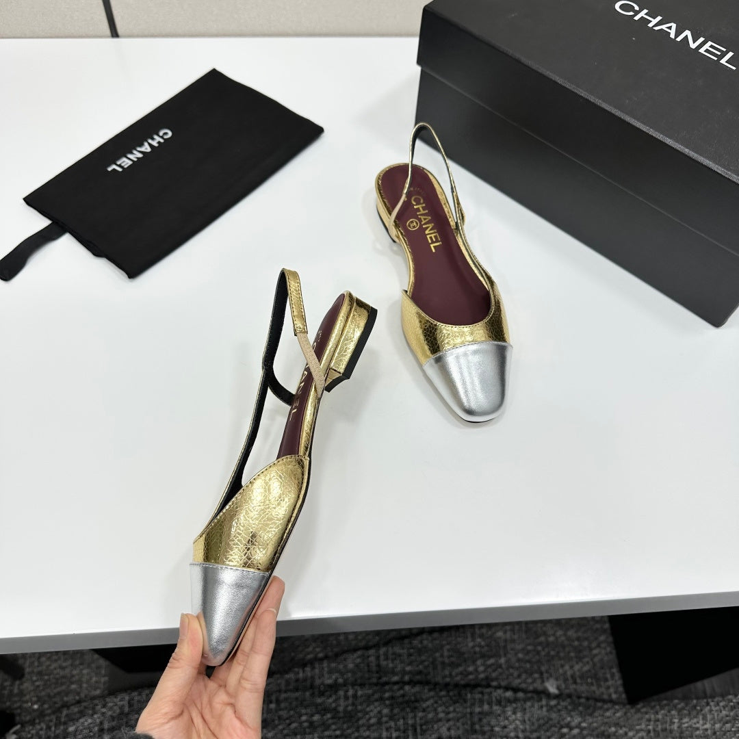 Chanel Classic Two-Tone Slingback Shoes