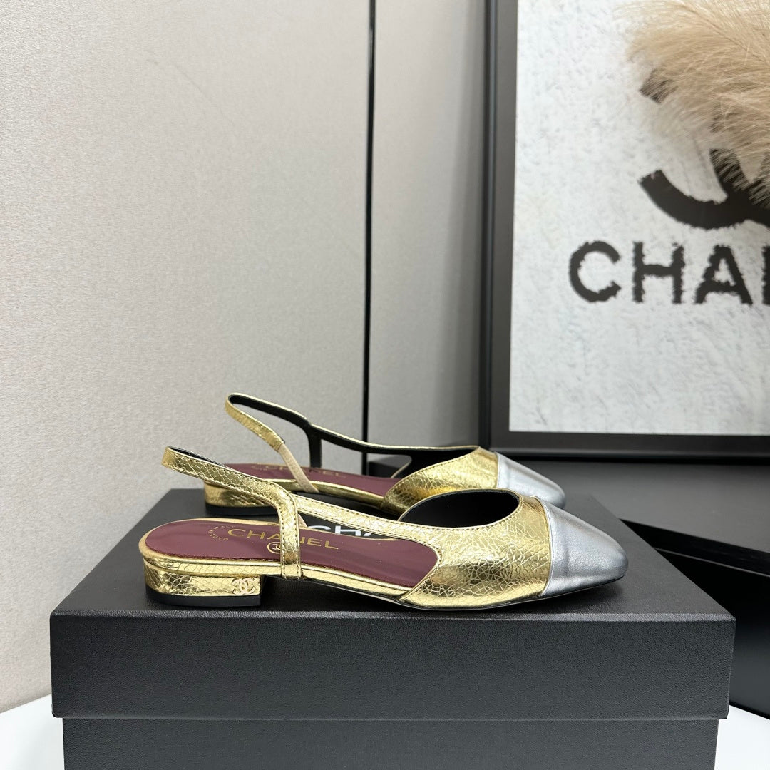 Chanel Classic Two-Tone Slingback Shoes