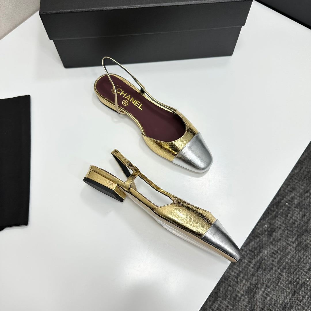 Chanel Classic Two-Tone Slingback Shoes