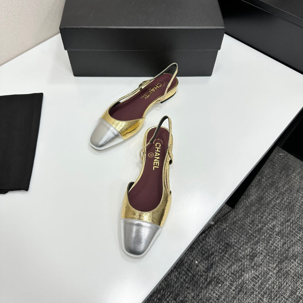 Chanel Classic Two-Tone Slingback Shoes