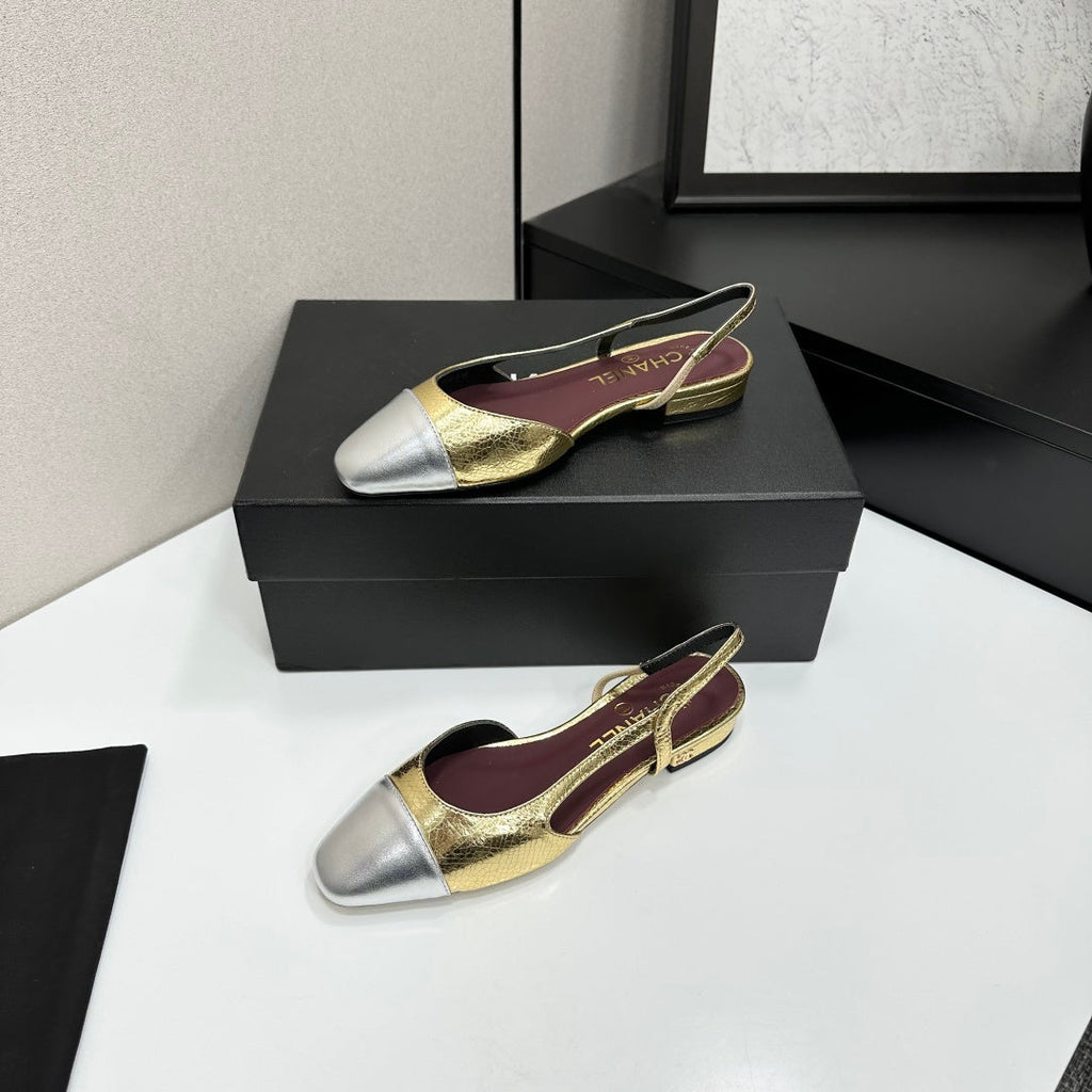 Chanel Classic Two-Tone Slingback Shoes