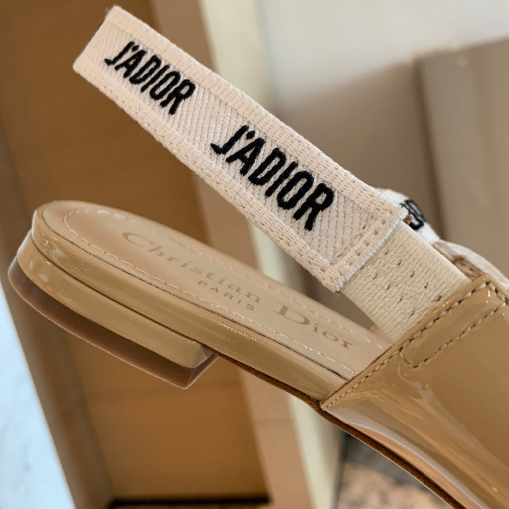Dior J'Adior Black Patent Slingback Pumps