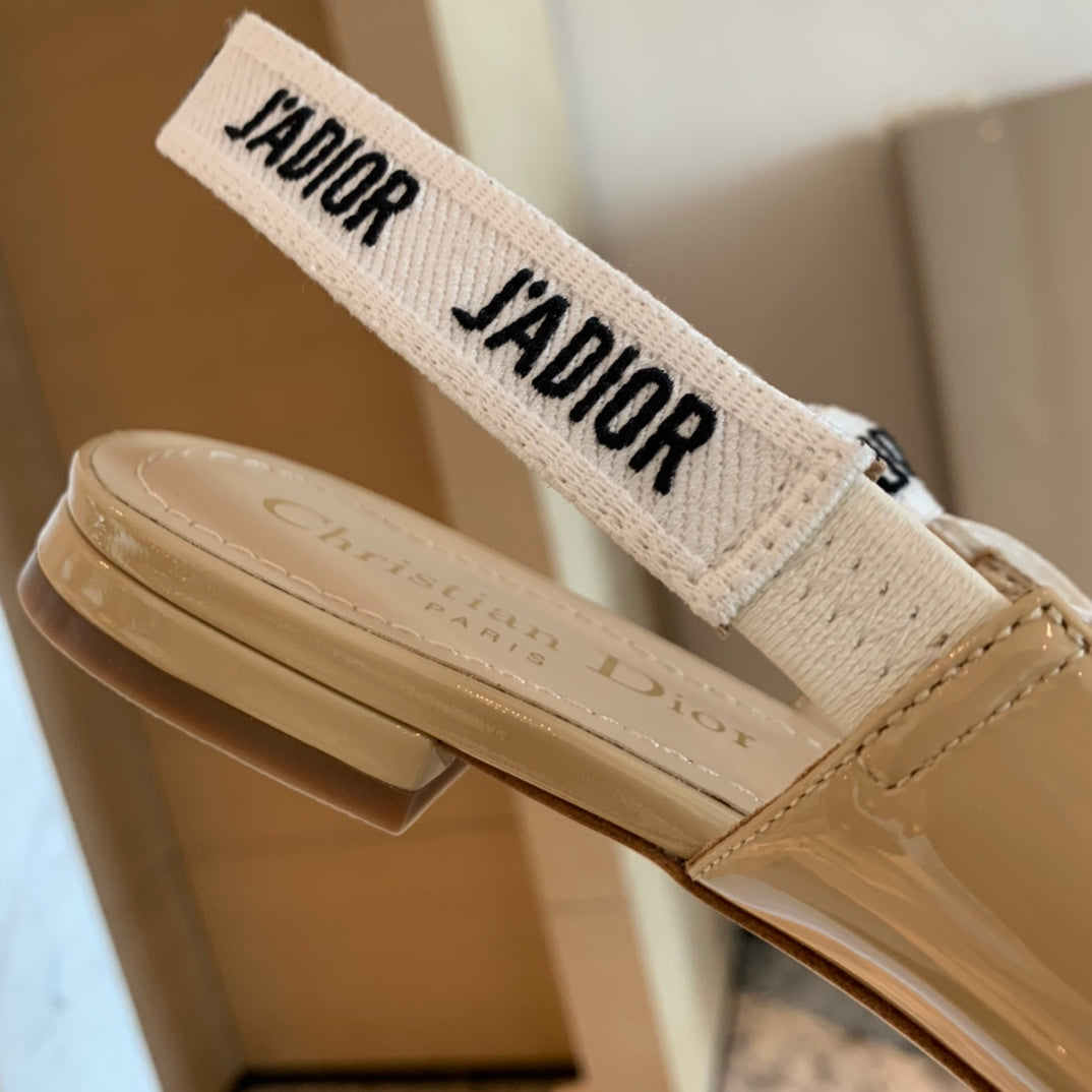 Dior J'Adior Black Patent Slingback Pumps