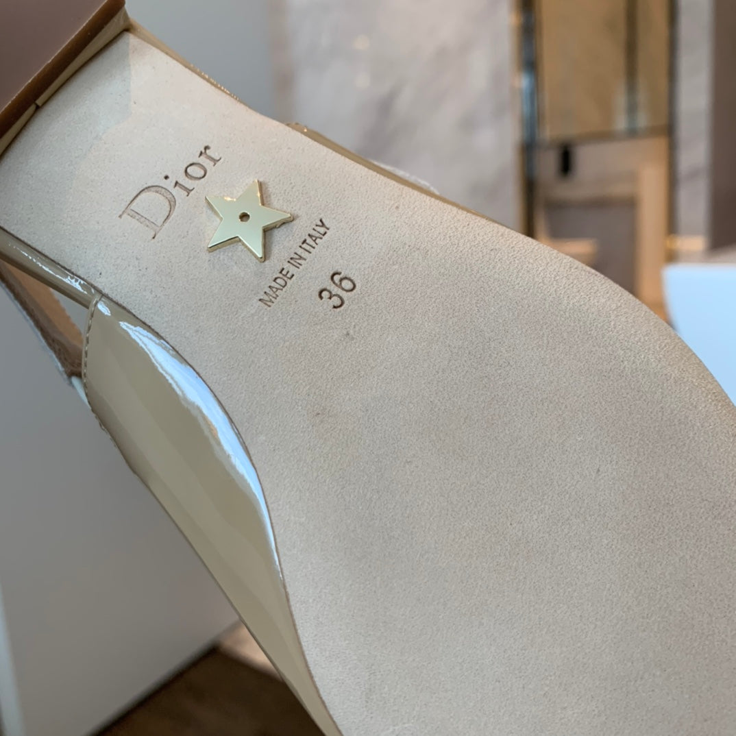 Dior J'Adior Black Patent Slingback Pumps