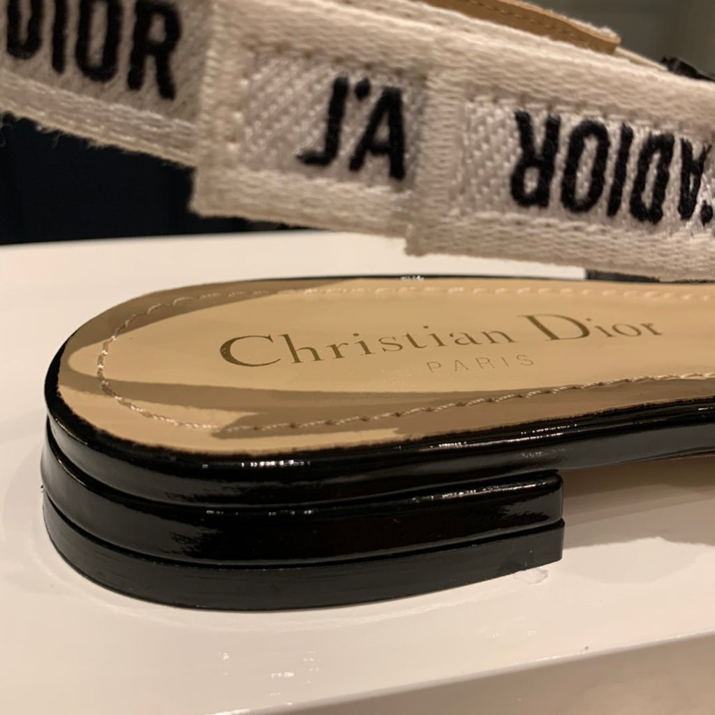 Dior J'Adior Black Patent Slingback Pumps