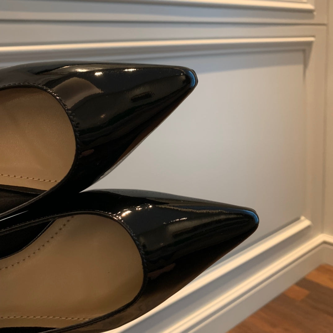 Dior J'Adior Black Patent Slingback Pumps