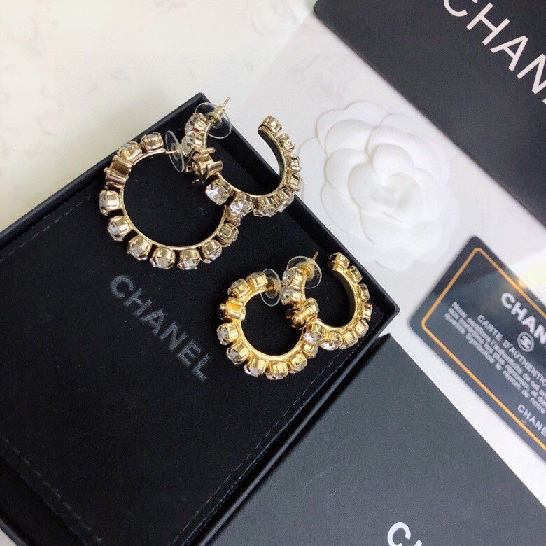 Chanel Full Pave Circle Runway Earrings – 2021 Collection