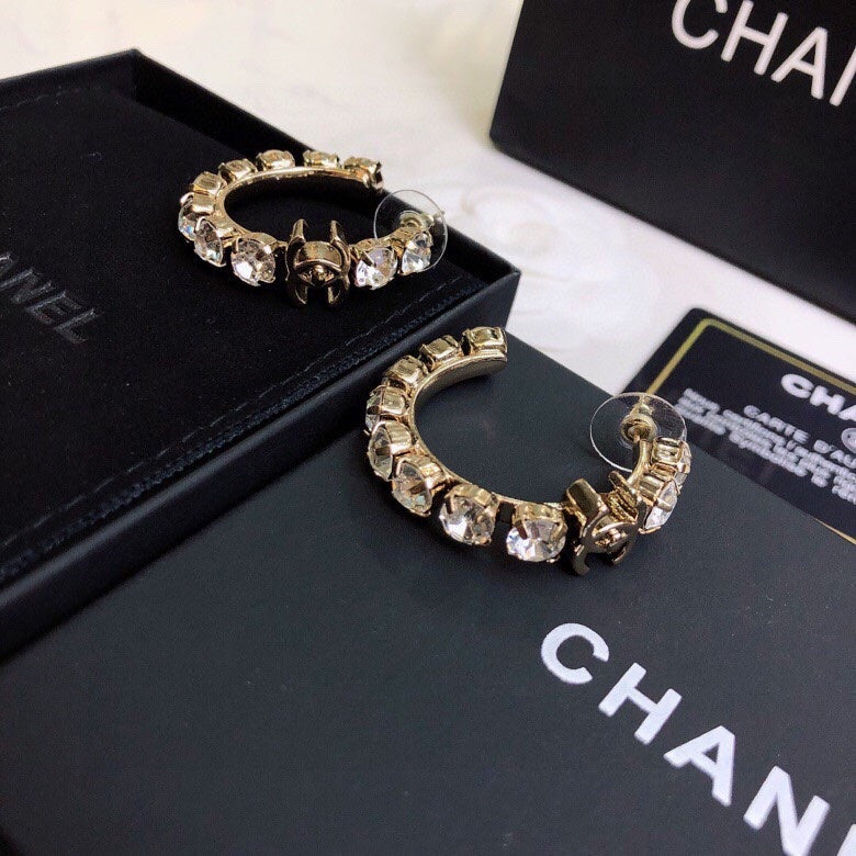 Chanel Full Pave Circle Runway Earrings – 2021 Collection