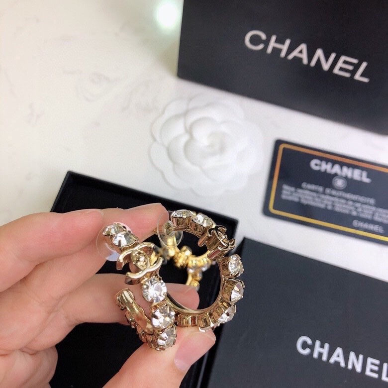 Chanel Full Pave Circle Runway Earrings – 2021 Collection