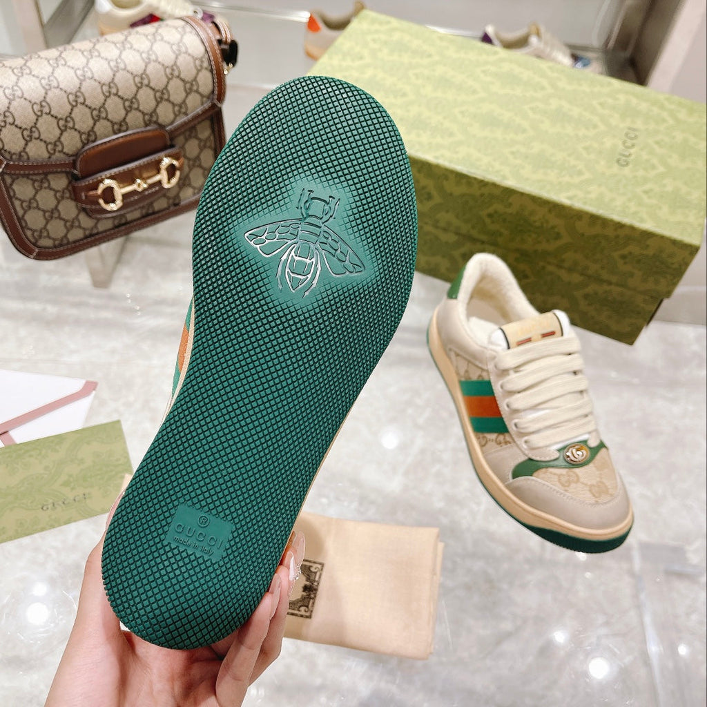 Gucci First Generation Distressed Leather Sneakers