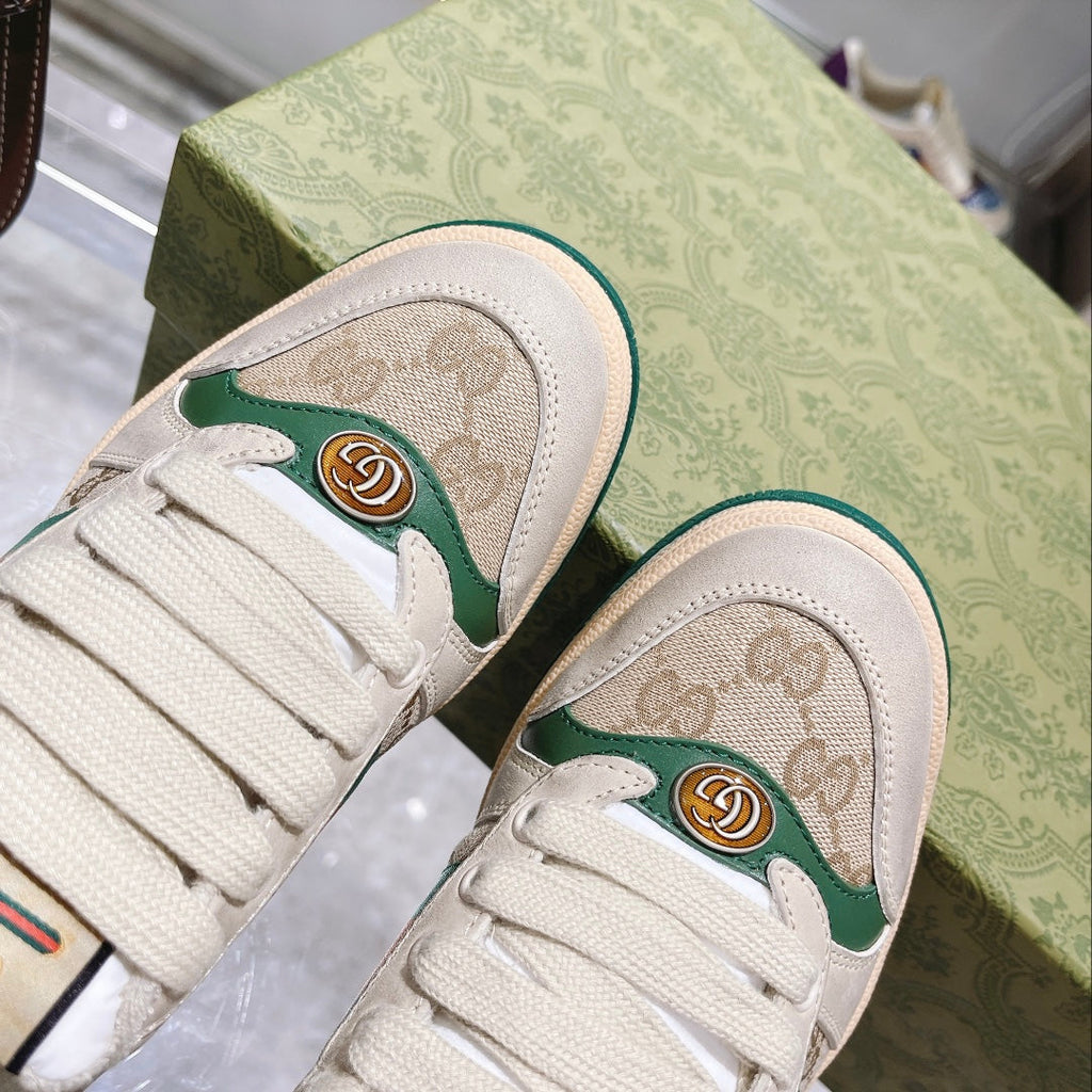 Gucci First Generation Distressed Leather Sneakers