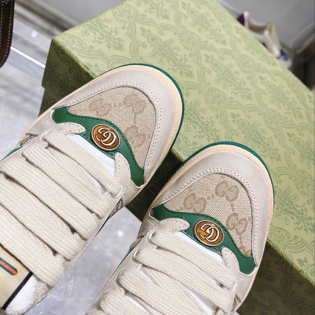 Gucci First Generation Distressed Leather Sneakers