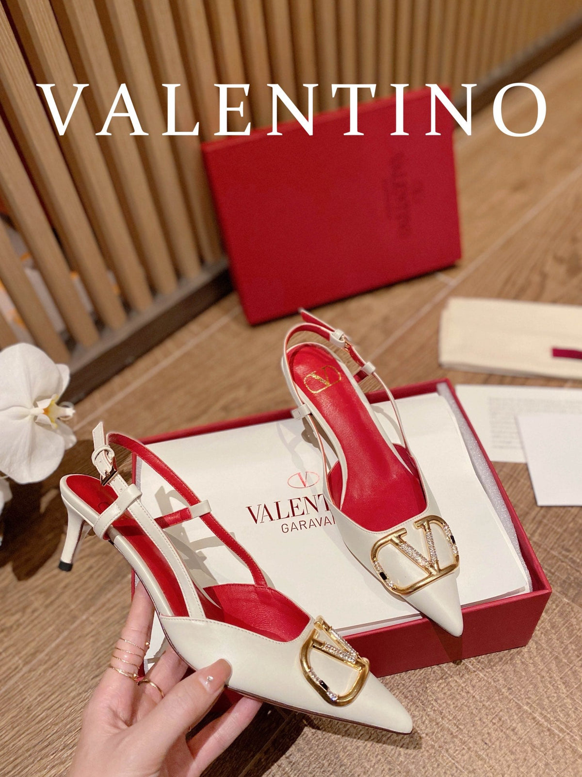 Valentino VLogo Signature Rhinestone Low-Heel Pumps – 2022 Collection