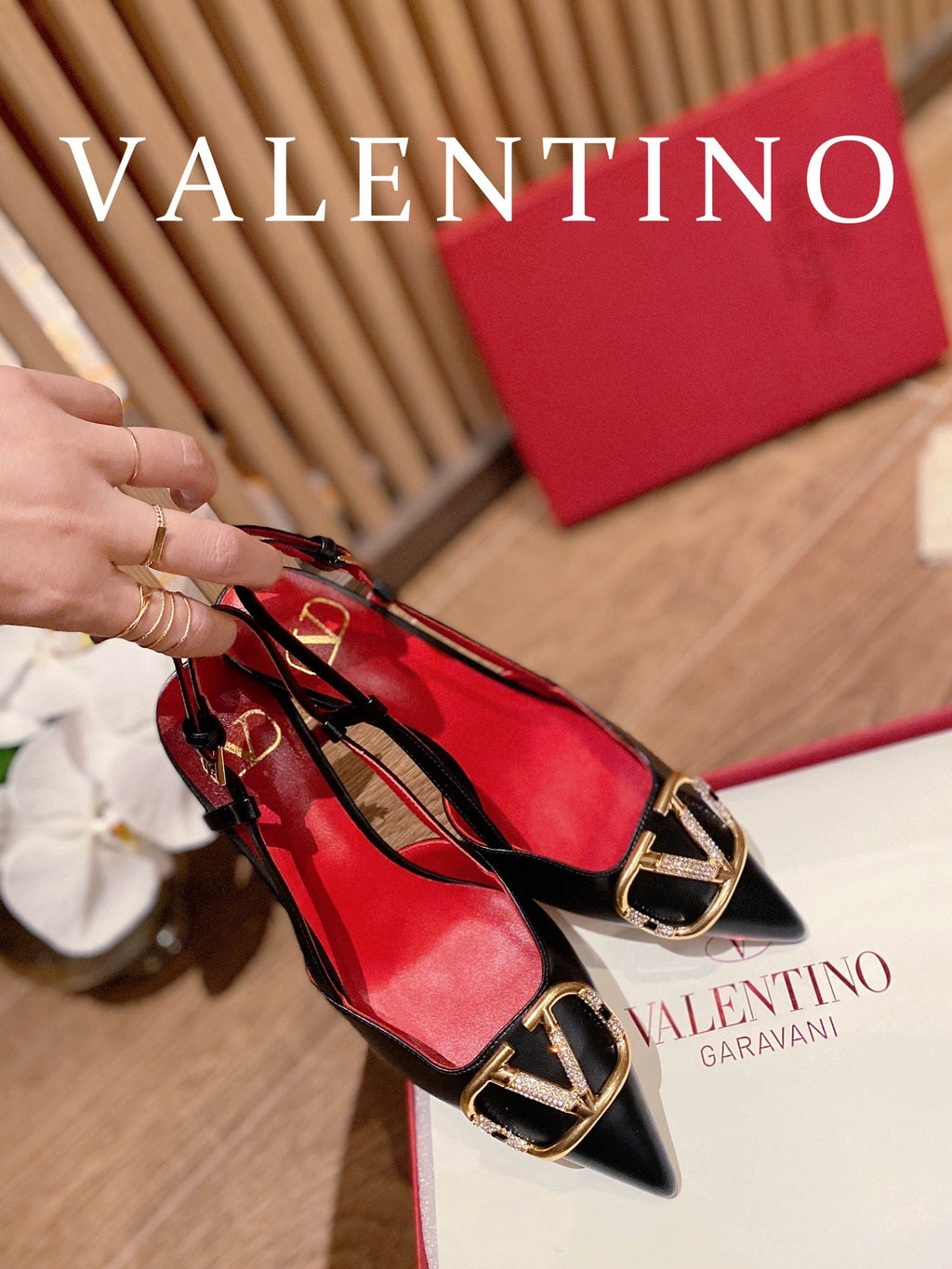 Valentino VLogo Signature Rhinestone Low-Heel Pumps – 2022 Collection