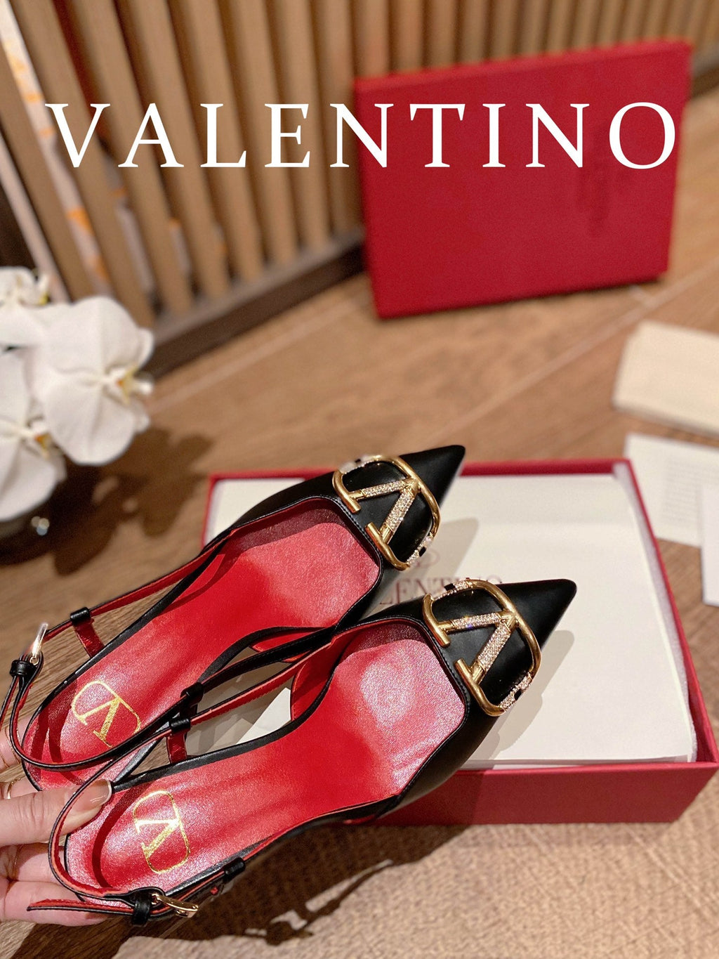Valentino VLogo Signature Rhinestone Low-Heel Pumps – 2022 Collection