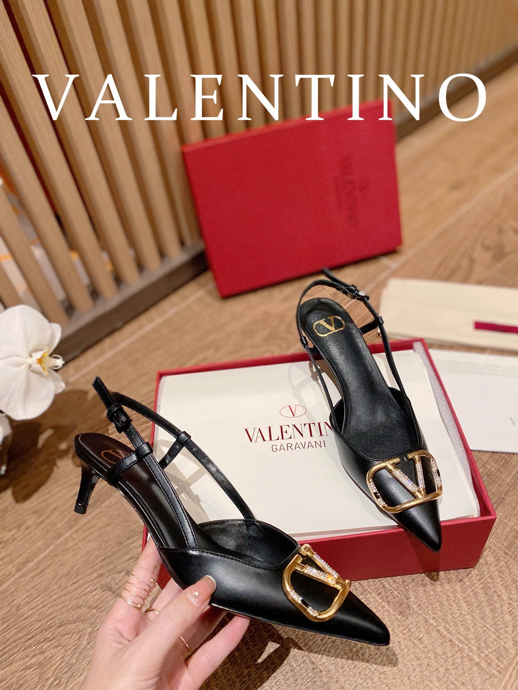Valentino VLogo Signature Rhinestone Low-Heel Pumps – 2022 Collection