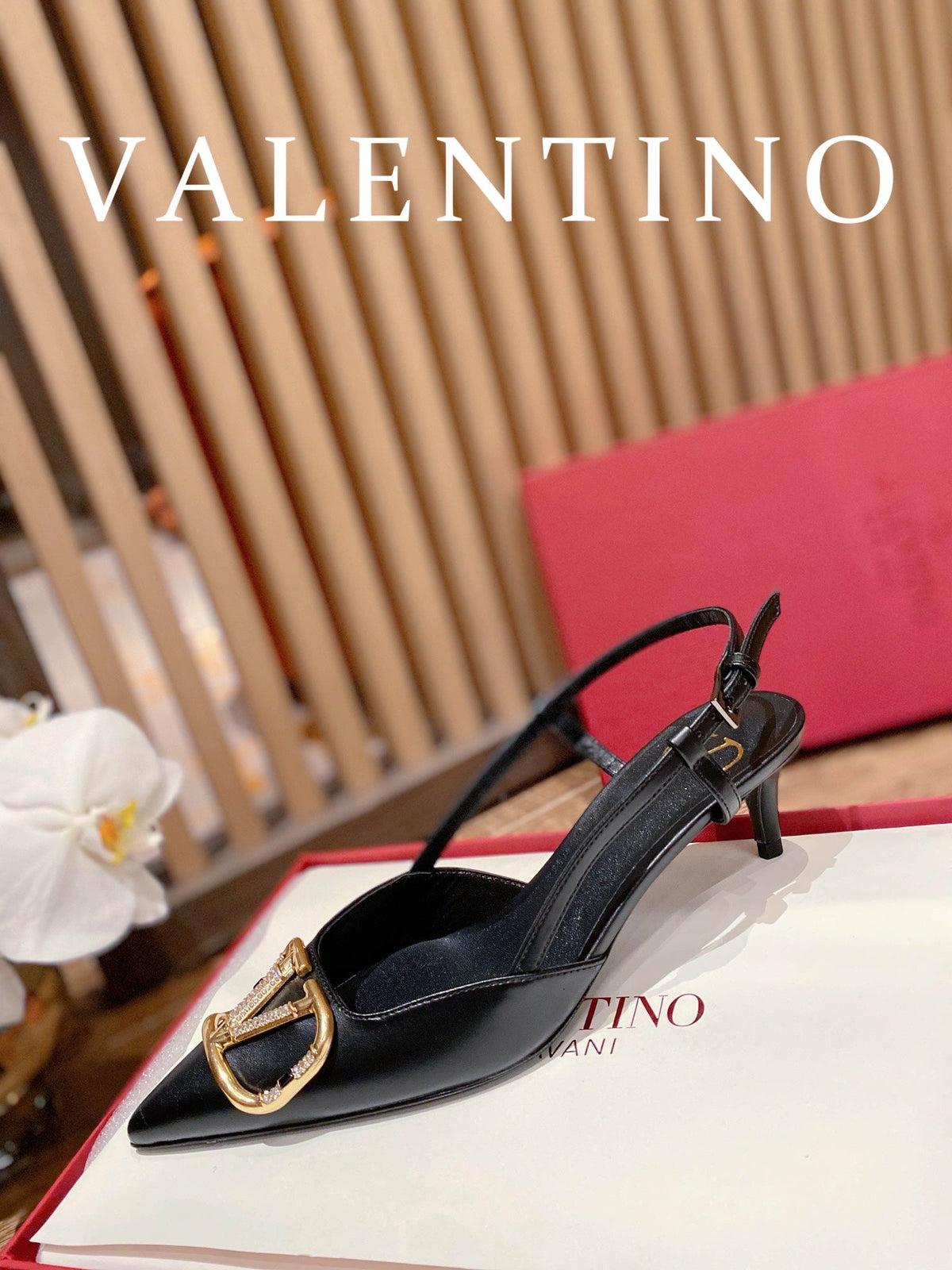 Valentino VLogo Signature Rhinestone Low-Heel Pumps – 2022 Collection