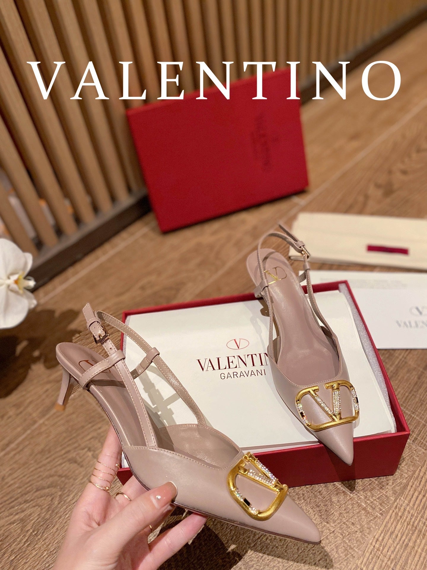 Valentino VLogo Signature Rhinestone Low-Heel Pumps – 2022 Collection