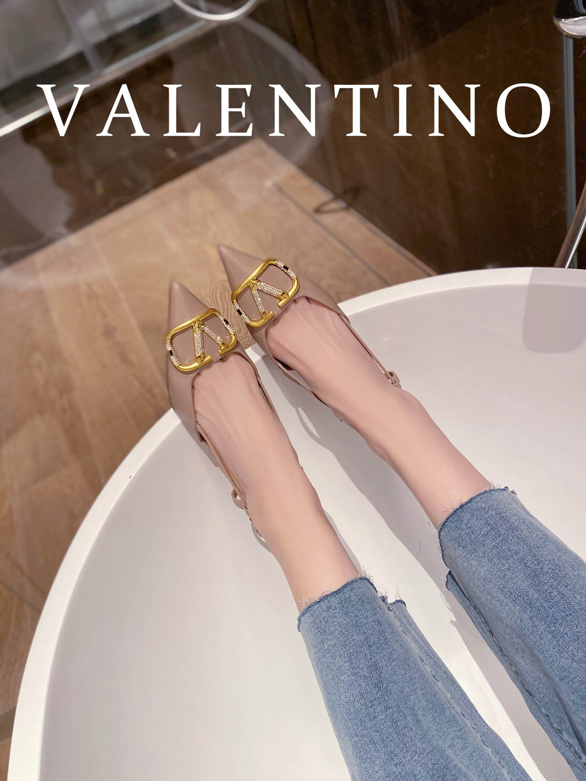 Valentino VLogo Signature Rhinestone Low-Heel Pumps – 2022 Collection
