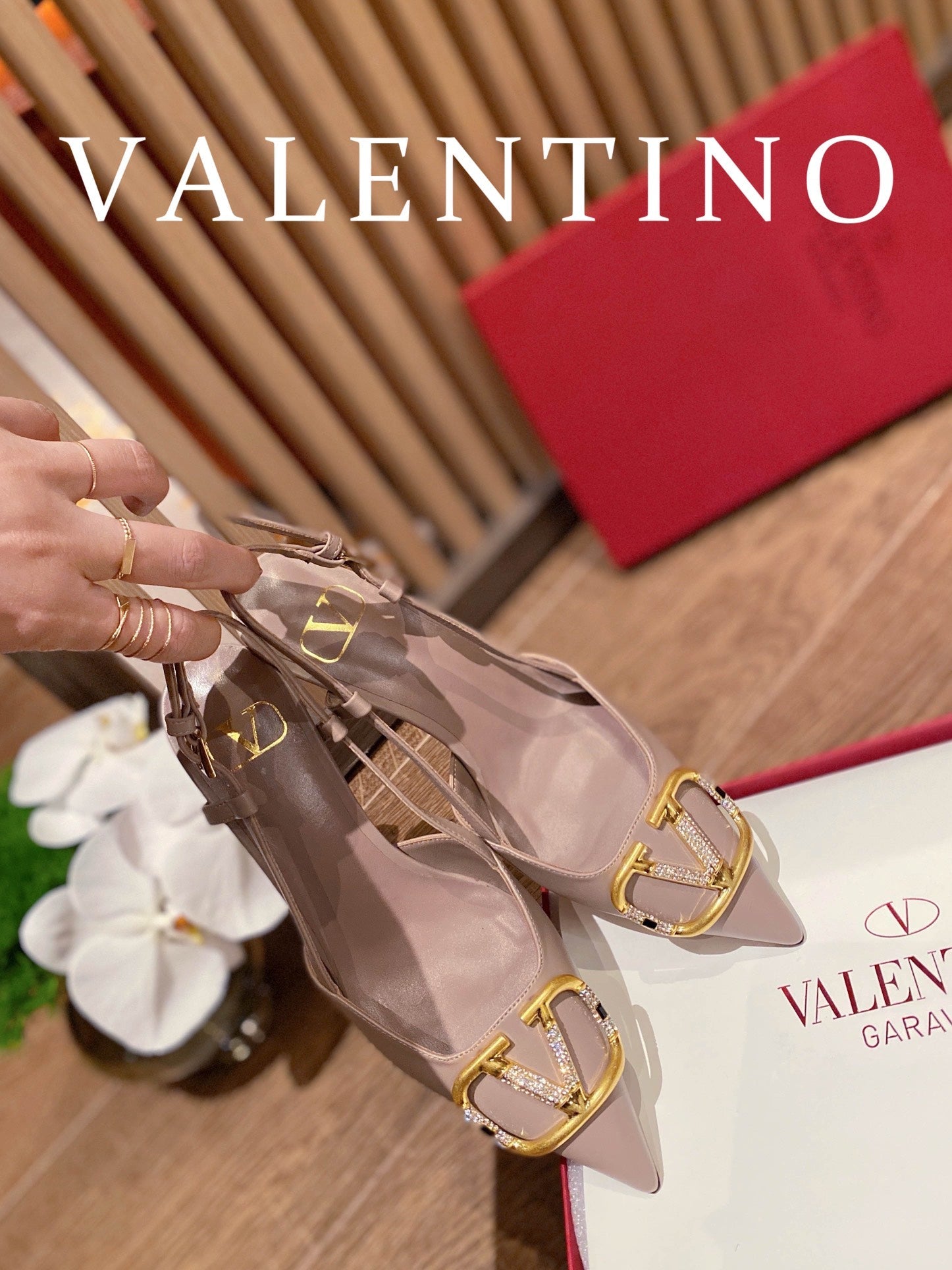 Valentino VLogo Signature Rhinestone Low-Heel Pumps – 2022 Collection
