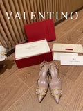 Valentino VLogo Signature Rhinestone Low-Heel Pumps – 2022 Collection