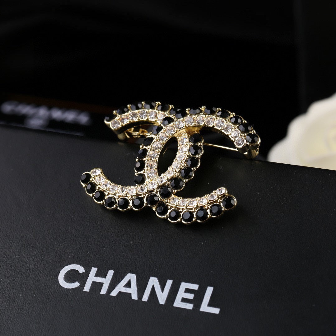 Chanel Double C Crystal Brooch – New Collection